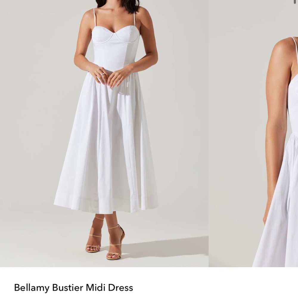White Bustier Midi Dress